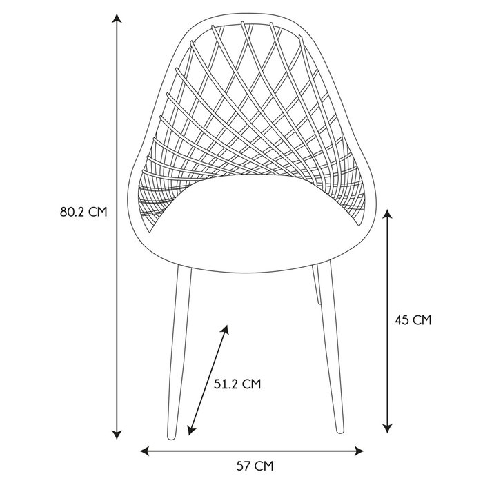 Home Deco Factory Silla Exterior Gris Málaga 57x51,2xh.80,2 cm