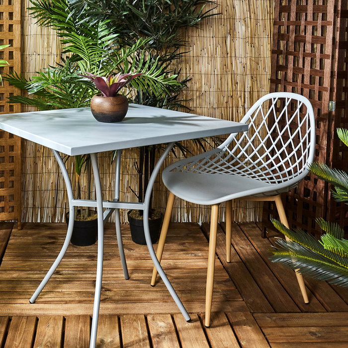 Home Deco Factory Silla Exterior Gris Málaga 57x51,2xh.80,2 cm