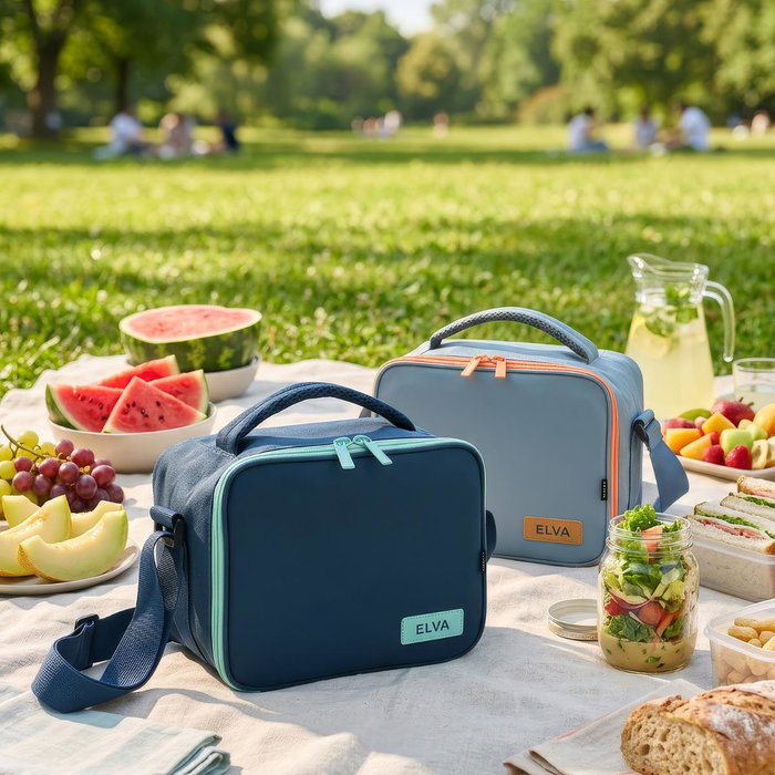 Quid Bolsa Térmica ELVA Naranja con 2 Recipientes Quid Bolsa Térmica ELVA Naranja con 2 Recipientes