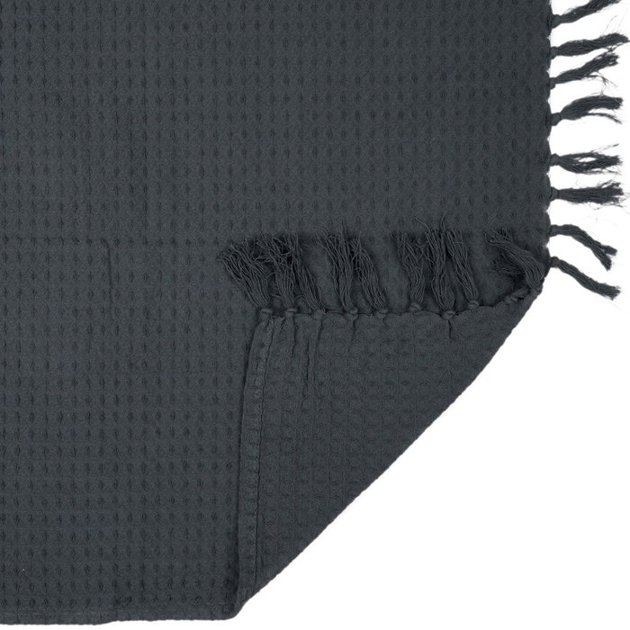 Home Deco Factory Manta Gofrada 100% Algodón Gris Oscuro para Sofá 170x250 cm