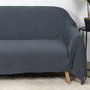 Home Deco Factory Manta Gofrada 100% Algodón Gris Oscuro para Sofá 170x250 cm