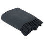 Home Deco Factory Manta Gofrada 100% Algodón Gris Oscuro para Sofá 170x250 cm