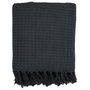 Home Deco Factory Manta Gofrada 100% Algodón Gris Oscuro para Sofá 170x250 cm