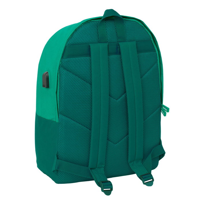 Safta Mochila Doble para Portátil 15,6'' con USB y Resistente al Agua Real Betis Balompié