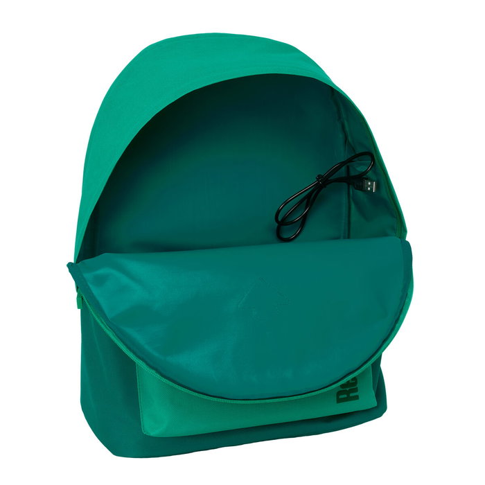 Safta Mochila Doble para Portátil 15,6'' con USB y Resistente al Agua Real Betis Balompié