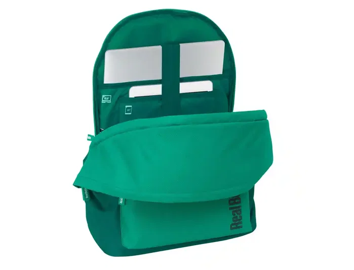 Safta Mochila Doble para Portátil 15,6'' con USB y Resistente al Agua Real Betis Balompié