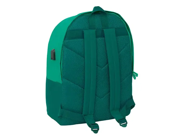 Safta Mochila Doble para Portátil 15,6'' con USB y Resistente al Agua Real Betis Balompié