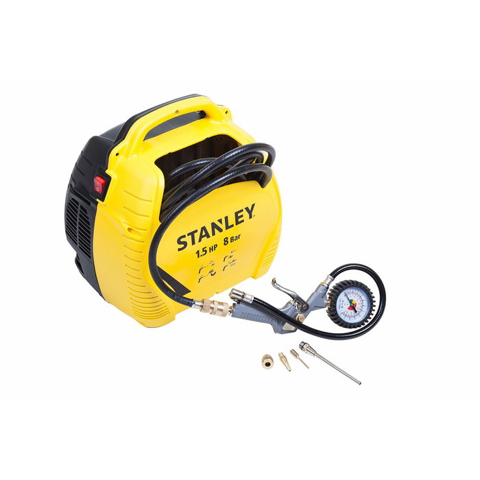 Stanley Compresor de aire sin tanque 1.5 CV con kit de inflado Stanley Compresor de aire sin tanque 1.5 CV con kit de inflado