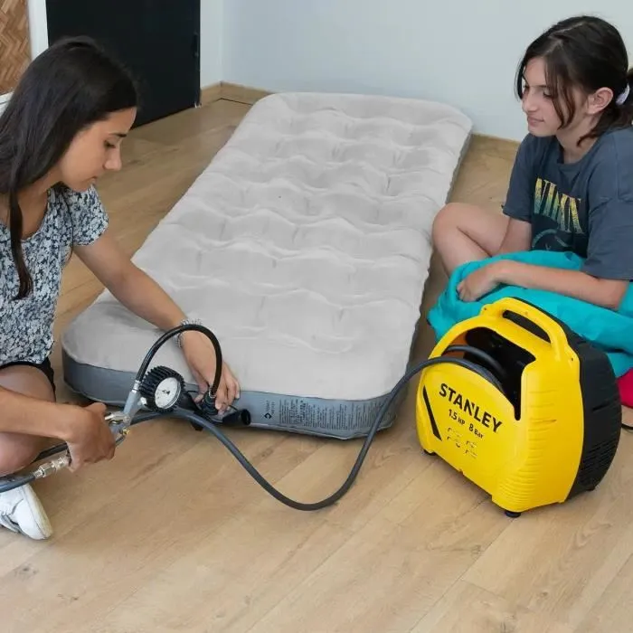 Stanley Compresor de Aire sin Tanque KIT DE AIRE - 1.5 CV Portátil Ultracompacto con Kit de Inflado