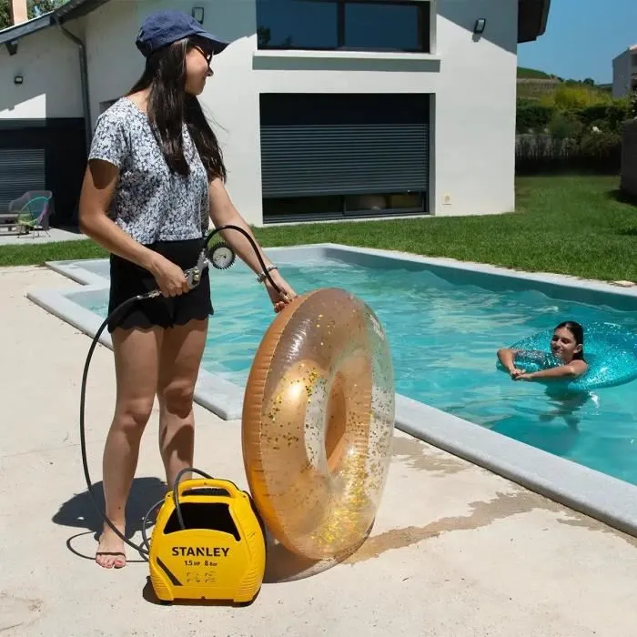 Stanley Compresor de Aire sin Tanque KIT DE AIRE - 1.5 CV Portátil Ultracompacto con Kit de Inflado