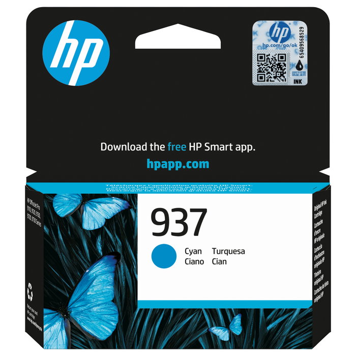 HP Cartucho de Tinta Original 937 Cian HP Cartucho de Tinta Original 937 Cian