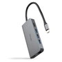 Nanocable Hub USB-C 8 en 1 con HDMI 4K, 3xUSB-A 3.0, RJ45, SD/TF y Carga PD 100W Gris