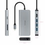 Nanocable Hub USB-C 8 en 1 con HDMI 4K, 3xUSB-A 3.0, RJ45, SD/TF y Carga PD 100W Gris