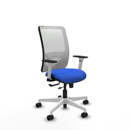 PIQUERAS Y CRESPO Silla de oficina Zulema con mecanismo Sincro/Traslack Azul y Blanco