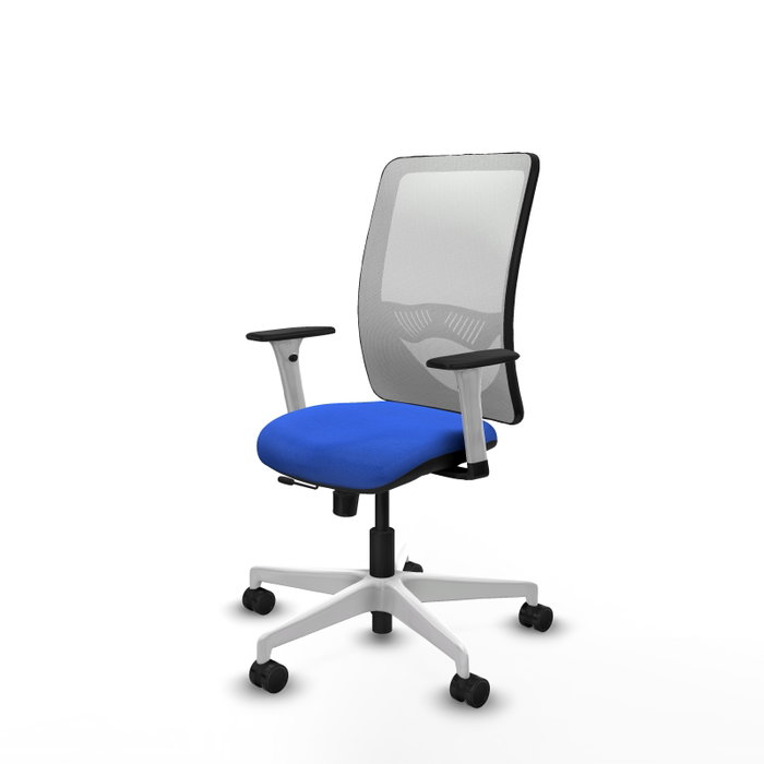 PIQUERAS Y CRESPO Silla de oficina Zulema con mecanismo Sincro/Traslack Azul y Blanco