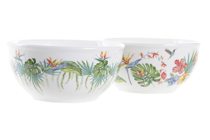 DKD Home Decor Bol de Dolomita Tropic Garden Multicolor Set de 6 DKD Home Decor Bol de Dolomita Tropic Garden Multicolor Set de 6