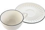 DKD Home Decor Taza Set Plato Tradicional Blanco Negro 6 Unidades 250ml Porcelana Apto Microondas y Lavavajillas 15.5 x 6.7 x 15.5 cm
