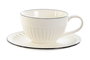 DKD Home Decor Conjunto de Taza y Plato de Porcelana Blanca LOVIN WHITE 24 (6 unidades)