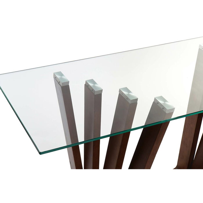 DKD Home Decor Consola REBECA en Nogal y Cristal