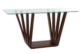 DKD Home Decor Consola REBECA en Nogal y Cristal
