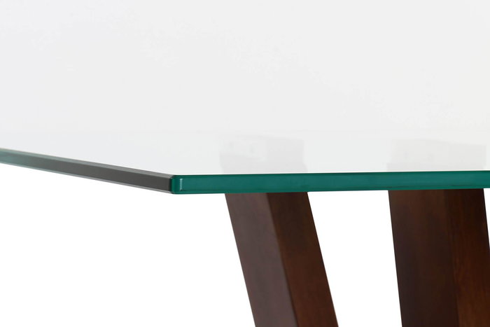 DKD Home Decor Consola Rebeca Moderno Nogal y Cristal Marrón Transparente 45 x 75 x 145 cm