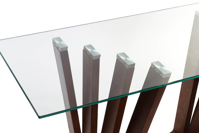 DKD Home Decor Consola REBECA en Nogal y Cristal
