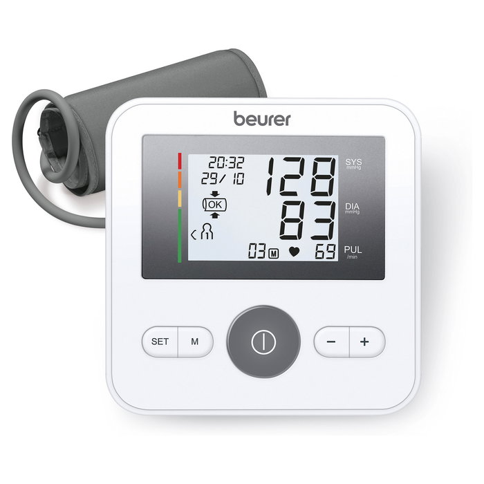 Beurer BM27+ Tensiometro de Brazo Digital para Medir la Presión Arterial con Pantalla Grande y Detección de Arritmia