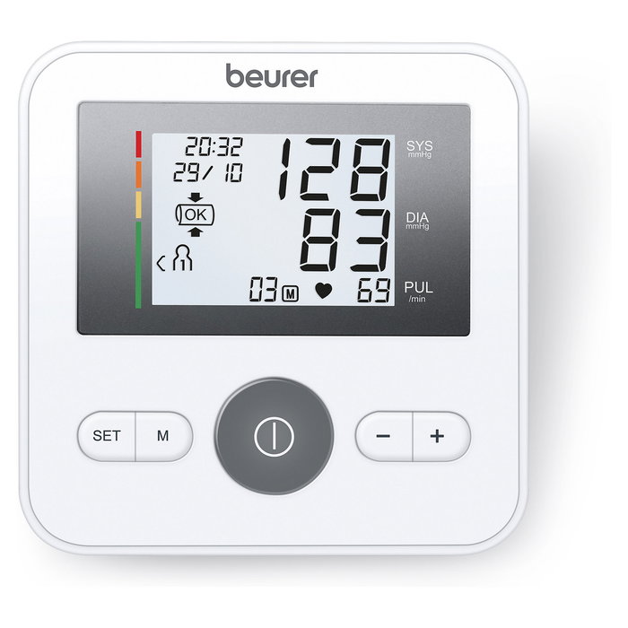 Beurer BM27+ Tensiometro de Brazo Digital para Medir la Presión Arterial con Pantalla Grande y Detección de Arritmia