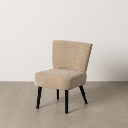Ixia Sillón Beige de Tejido y Madera