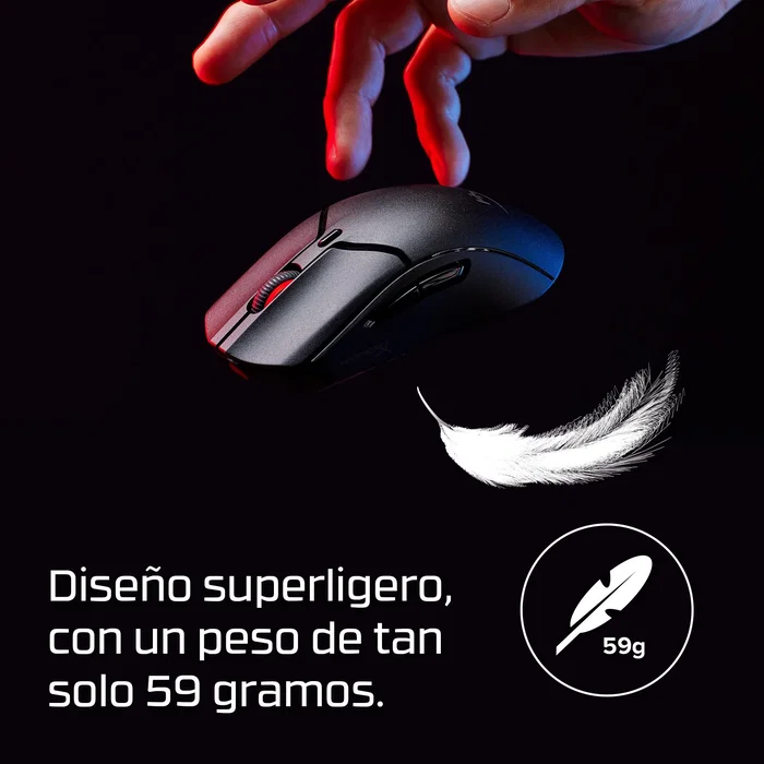 HyperX Pulsefire Haste 2 Mini, Ratón Gaming Inalámbrico Negro