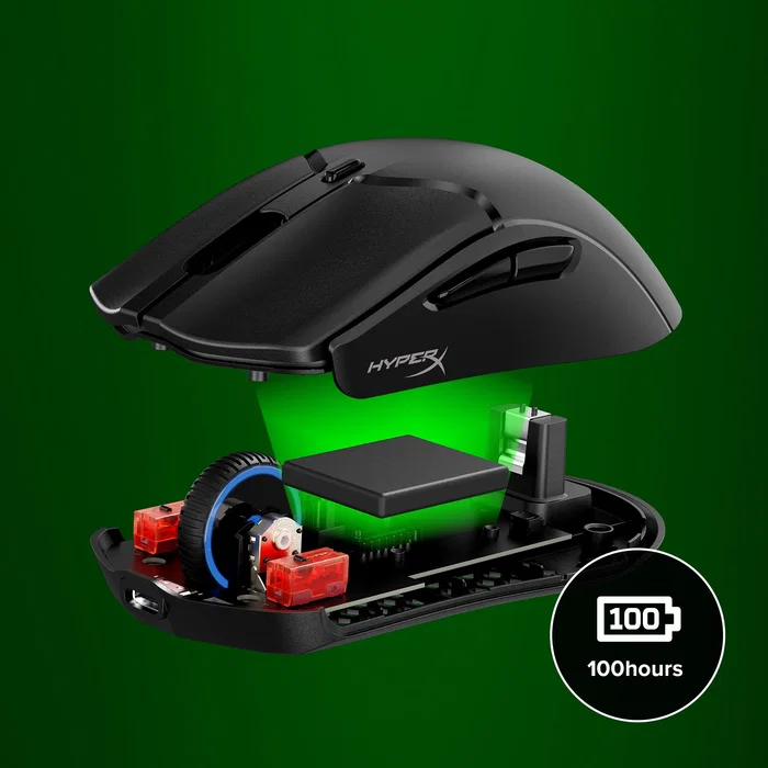 HyperX Pulsefire Haste 2 Mini, Ratón Gaming Inalámbrico Negro
