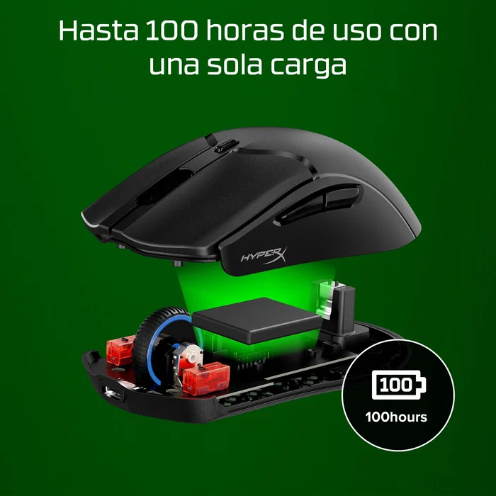 HyperX Pulsefire Haste 2 Mini, Ratón Gaming Inalámbrico Negro