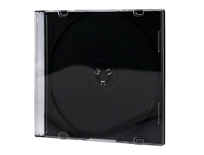 Q-connect Caja CD Slim con Interior Negro Pack 25 Unidades para Almacenamiento CD/DVD
