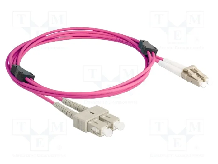 DeLOCK Cable de fibra óptica OM4 Multimodo LC Duplex a SC Duplex con armadura metálica, 2 m DeLOCK Cable de fibra óptica OM4 Multimodo LC Duplex a SC Duplex con armadura metálica, 2 m