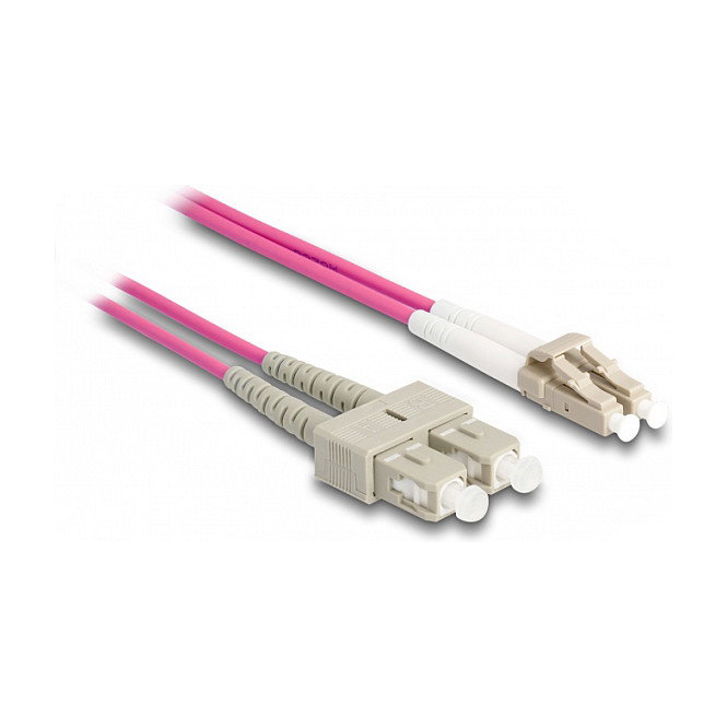 DeLOCK Cable de fibra óptica OM4 LC Duplex a SC Duplex con cobertura metálica 2 m DeLOCK Cable de fibra óptica OM4 LC Duplex a SC Duplex con cobertura metálica 2 m