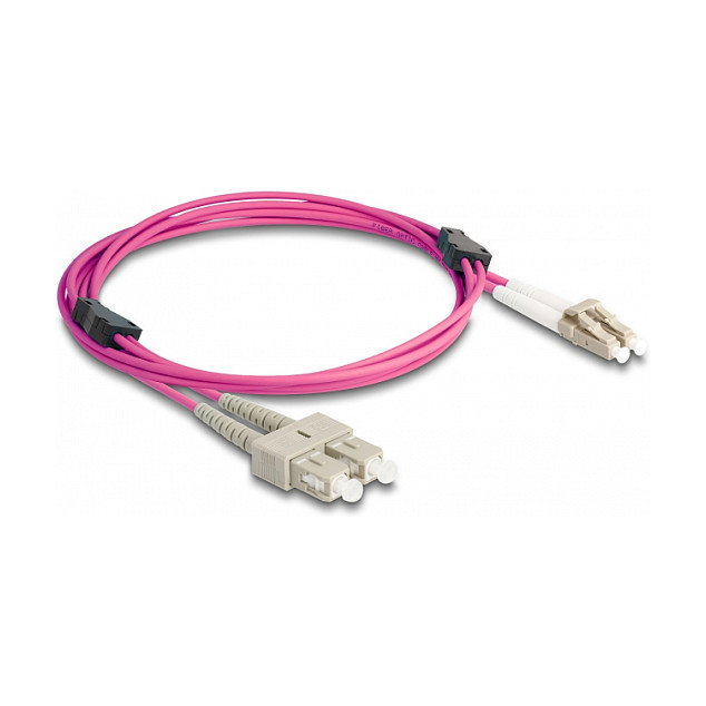 DeLOCK Cable de fibra óptica OM4 LC Duplex a SC Duplex con cobertura metálica 2 m DeLOCK Cable de fibra óptica OM4 LC Duplex a SC Duplex con cobertura metálica 2 m