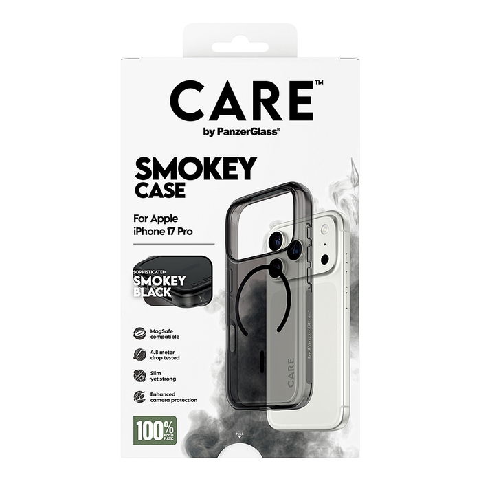 PanzerGlass CARE BY FLAGSHIP URBAN EXP Funda Negra con MagSafe para iPhone 17 Pro, Resistente a Rayones y Golpes