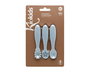 KioKids Lovely Friends Set de 3 Cubiertos de Silicona para Bebé Azul (+6 Meses) - Cuchara, Pre-cuchara, Pre-tenedor para Alimentación y Dentición