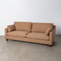 Sofá 3 Plazas Ocre Tejido-Madera 221 X 90 X 87 cm