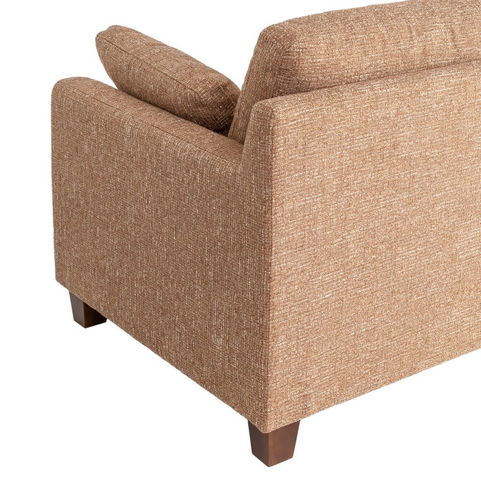 Sofá 3 Plazas Ocre Tejido-Madera 221 X 90 X 87 cm