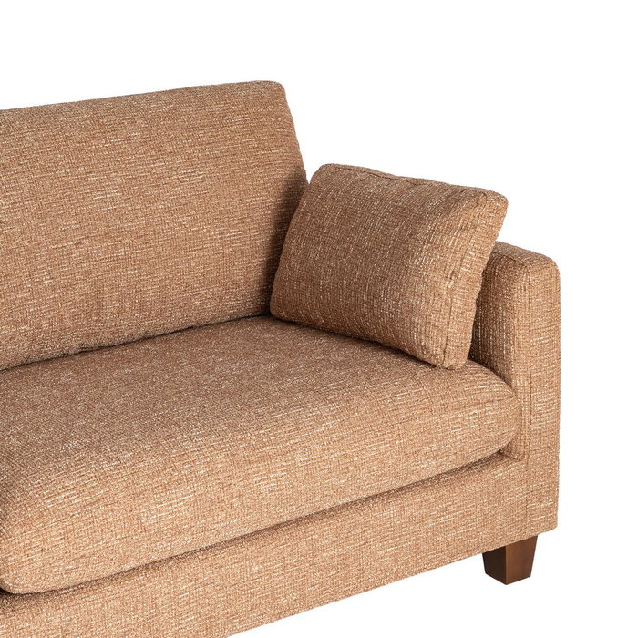 Sofá 3 Plazas Ocre Tejido-Madera 221 X 90 X 87 cm