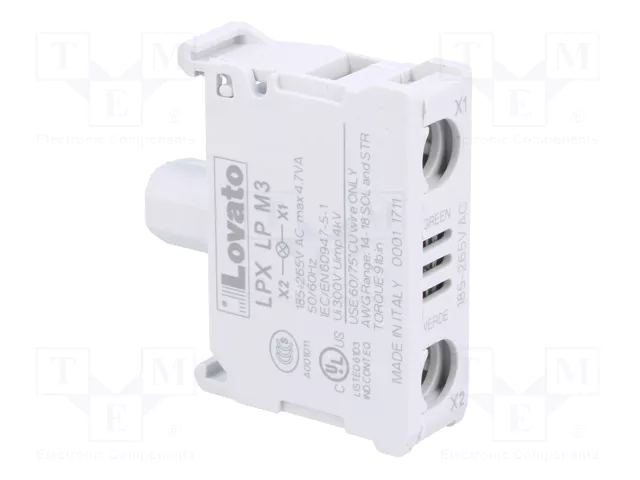 LOVATO ELECTRIC Elemento iluminador Platinum 22mm LED verde