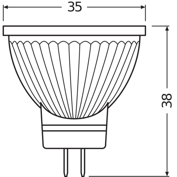 Ledvance/Osram LVE-4099854050268 Lámpara LED Reflectora MR11 GU4 Baja Tensión 4.5W 345Lm 2700K Luz Cálida 36° Regulable CRI90 IP20