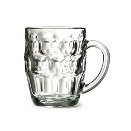 ARC Britania - Jarra de Cerveza de Vidrio, Capacidad 28cl / 0.28L, Diámetro 69 mm, Altura 96 mm, Acabado Borde Grueso (Set de 6)