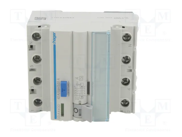 Hager CDA440D Interruptor diferencial 4 polos 40A 30mA Tipo A