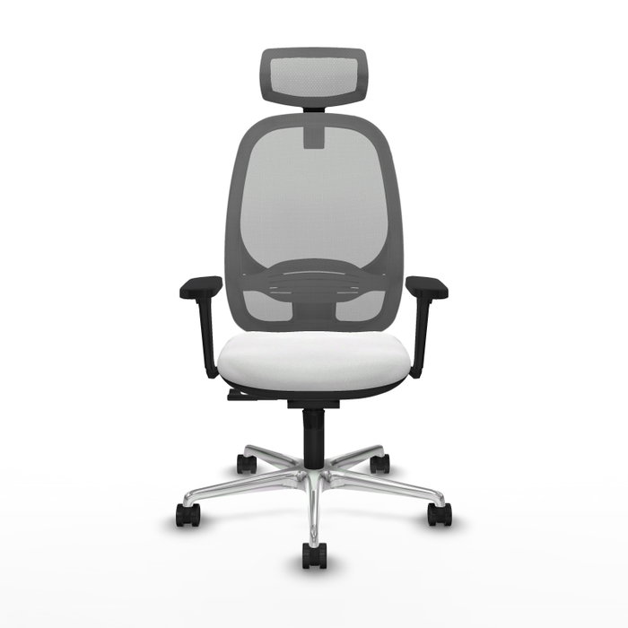 PIQUERAS Y CRESPO Silla de oficina Cilanco con mecanismo Sincro, Blanco y Gris