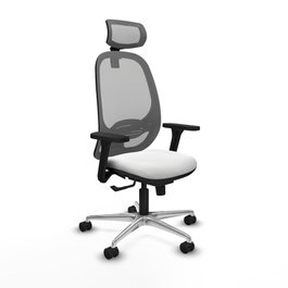 PIQUERAS Y CRESPO Silla de oficina Cilanco con mecanismo Sincro, Blanco y Gris