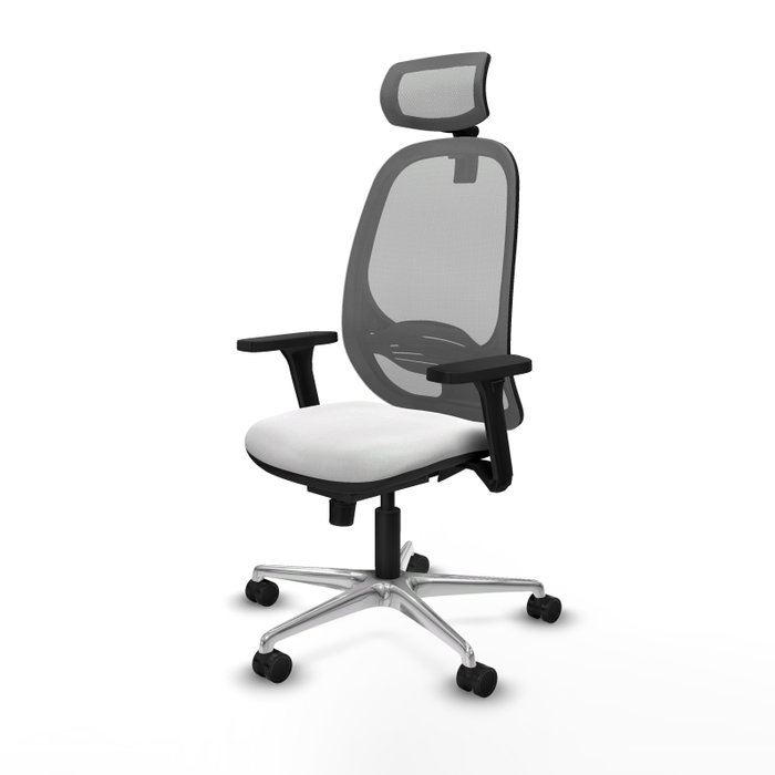 PIQUERAS Y CRESPO Silla de oficina Cilanco con mecanismo Sincro, Blanco y Gris
