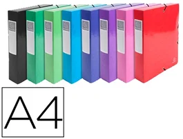 Exacompta Carpeta de proyecto Iderama, cartón lustrado plastificado, DIN A4, lomo 80 mm, colores surtidos