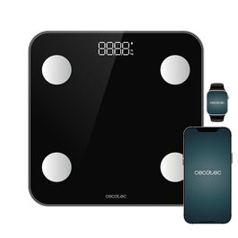 Báscula Digital de Baño Cecotec Surface Precision Smart Negro Vidrio templado 180 kg
